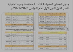 جدول الاختبارات النهائية سلطنة عمان 2022