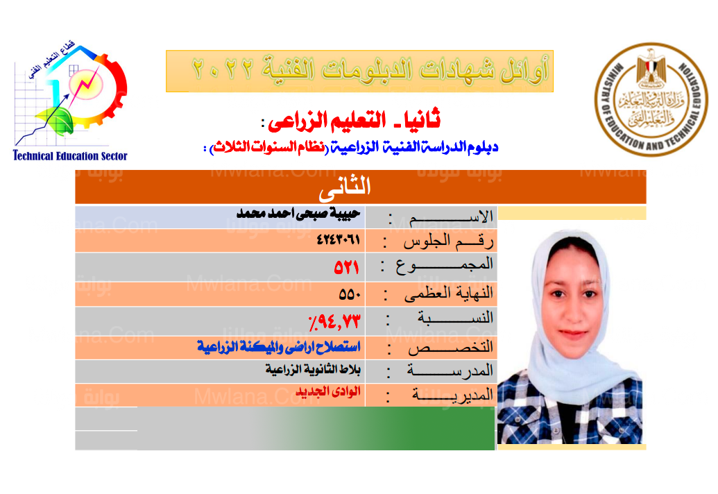 اسماء اوائل الدبلومات الفنية 2022 اليوم السابع